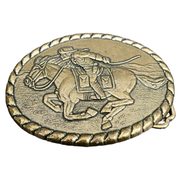 Vintage Pony Express Rider Commemorative Buckle - Picture 2 of 4